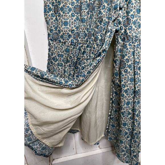 NWOT Anthropologie The Peregrine Midi Dress Blue Green Floral Prairie Boho Small - Picture 10 of 12